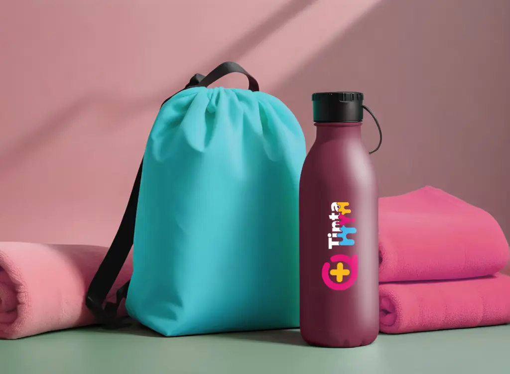 Mochila, termo y toallas personalizadas Más Que Tinta